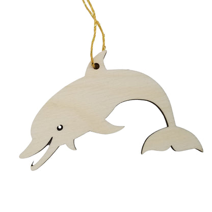 Wholesale Dolphin Ornament - Smiling Dolphin Horizontal Wood Souvenir