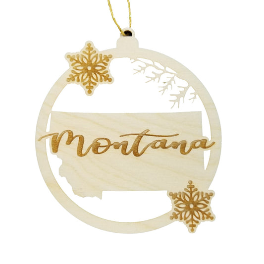 Wholesale Montana Ornament - State Shape with Snowflakes Cutout MT Souvenir