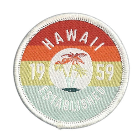 Hawaii Patch – HI Souvenir Travel Patch – Iron On – Applique 2"" Island Embellishment Souvenir Palm Trees Aloha