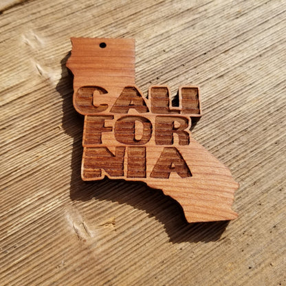 Wholesale California State Christmas Ornament Bubble Spellout Letters Wood Souvenir