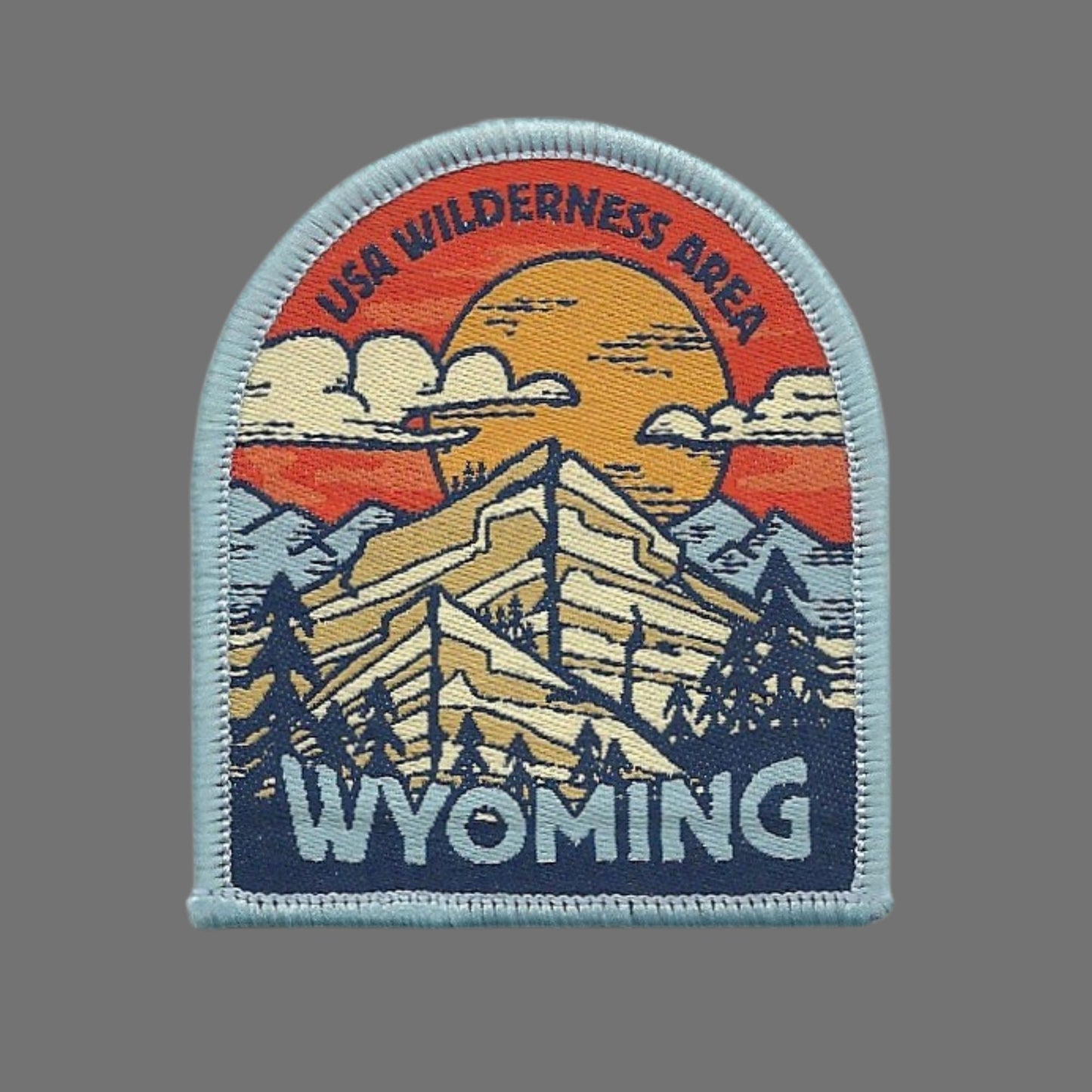 Wyoming Patch – WY USA Wilderness Area - Travel Patch – Souvenir Patch 2.5" Iron On Sew On Embellishment Applique