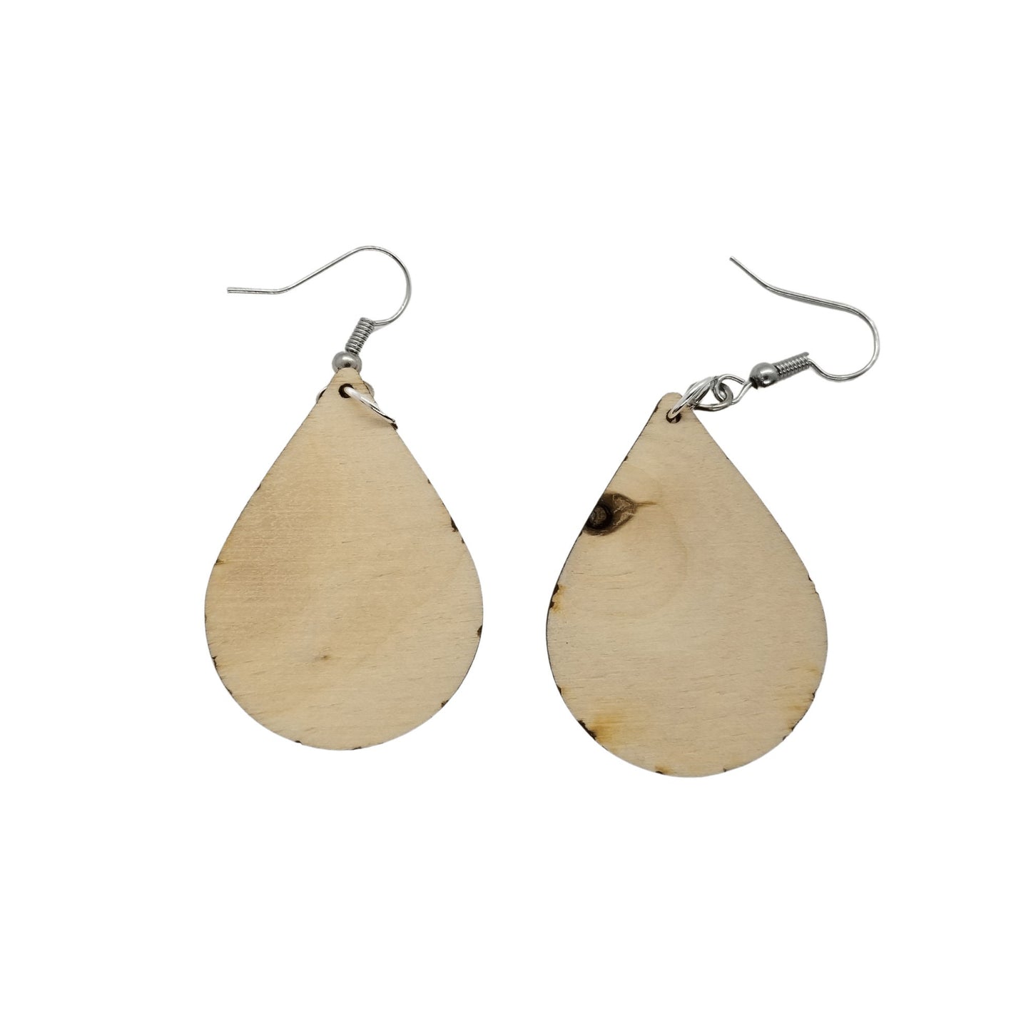 Wood Earrings - Chihuahua Puppy Dog Engraved Teardrop Wood Earrings - Dangle Earrings - Gift