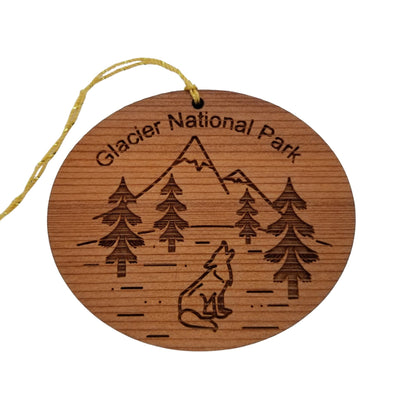 Wholesale Glacier National Park Ornament - Wolf Mountains Trees - Wood Souvenir