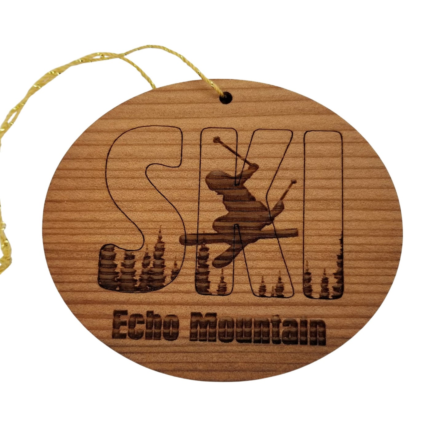 Wholesale Echo Mountain Colorado Ski Ornament - Wood Souvenir