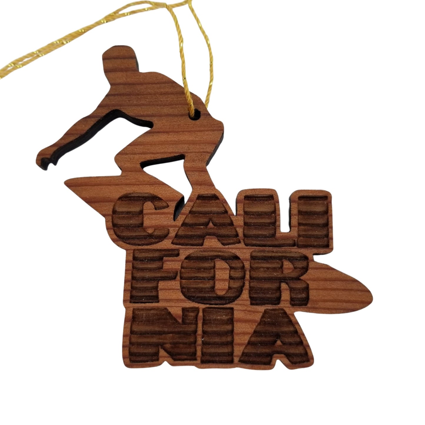 Wholesale California Surfer Surfing Christmas Ornament Wood Souvenir