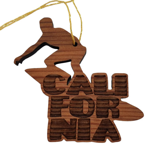 Wholesale California Surfer Surfing Christmas Ornament Wood Souvenir