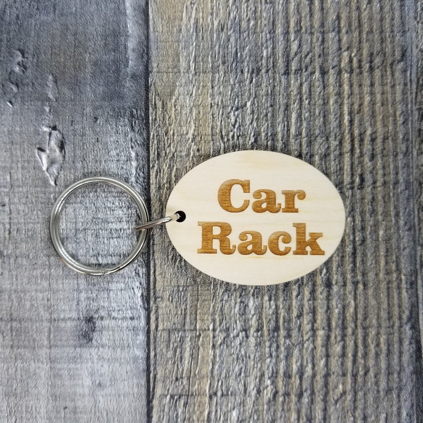 Car Rack Wood Keychain Key Ring Keychain Gift - Key Chain Key Tag Key Ring Key Fob - Car Rack Text Key Marker