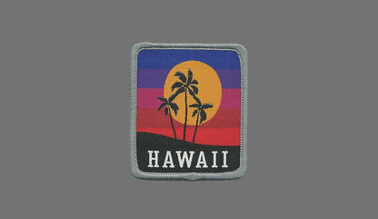 Hawaii Patch – HI Souvenir Aloha Everyday Travel Patch – Iron On – Applique 2.25"" Island Embellishment Souvenir Surfing Palm Trees