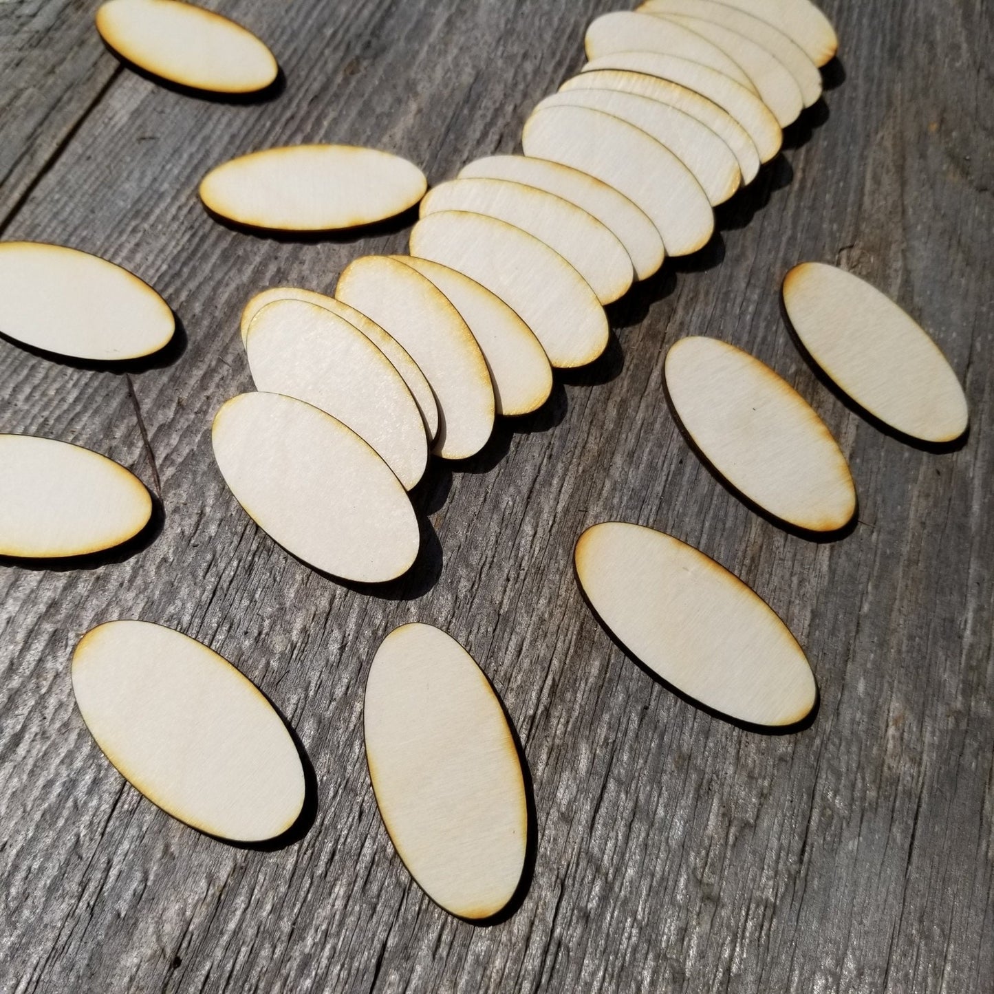 Wood Ovals - 2 Inch Wood Cutout - Lot of 12 - Wood Blanks - Craft Projects - DIY - Make Your Own Wood Craft Unfinished