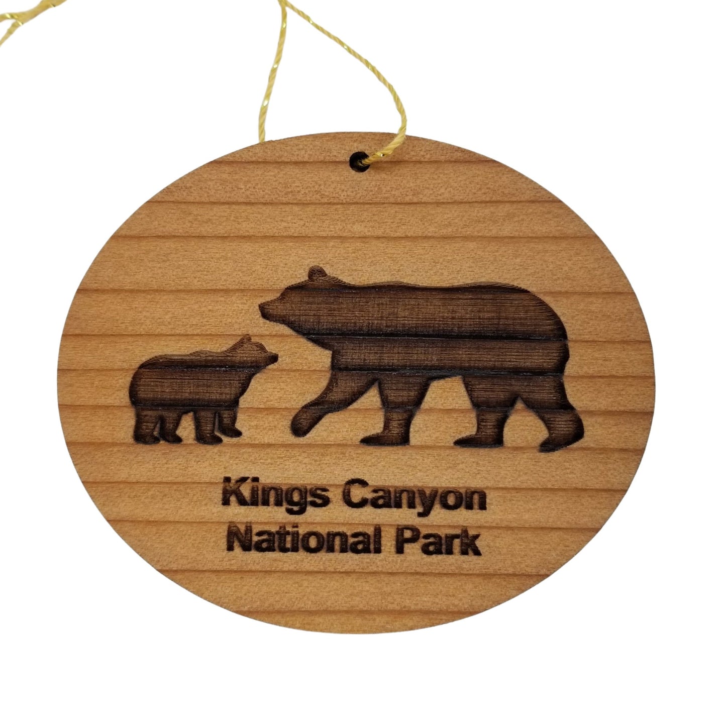 Wholesale Kings Canyon Ornament Black Bear and Cub Wood Souvenir