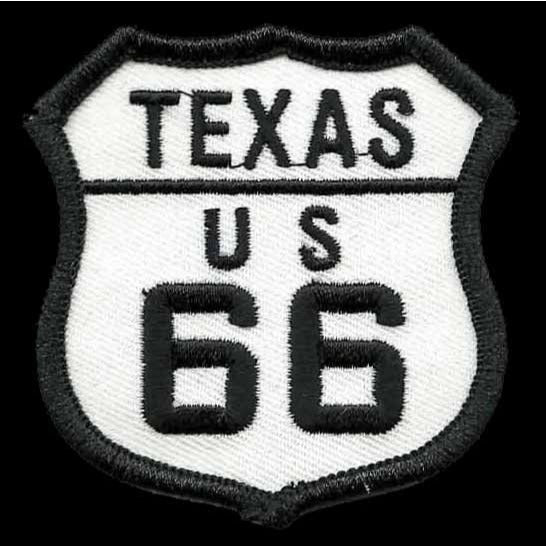 Texas Patch - Route 66 – Iron On US Road Sign Travel Patch – TX Souvenir 2.5"