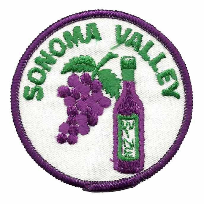 Vintage Sonoma Valley Iron On Patch – California Wine Souvenir Travel CA 3″