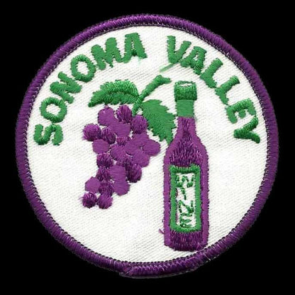 Vintage Sonoma Valley Iron On Patch – California Wine Souvenir Travel CA 3″