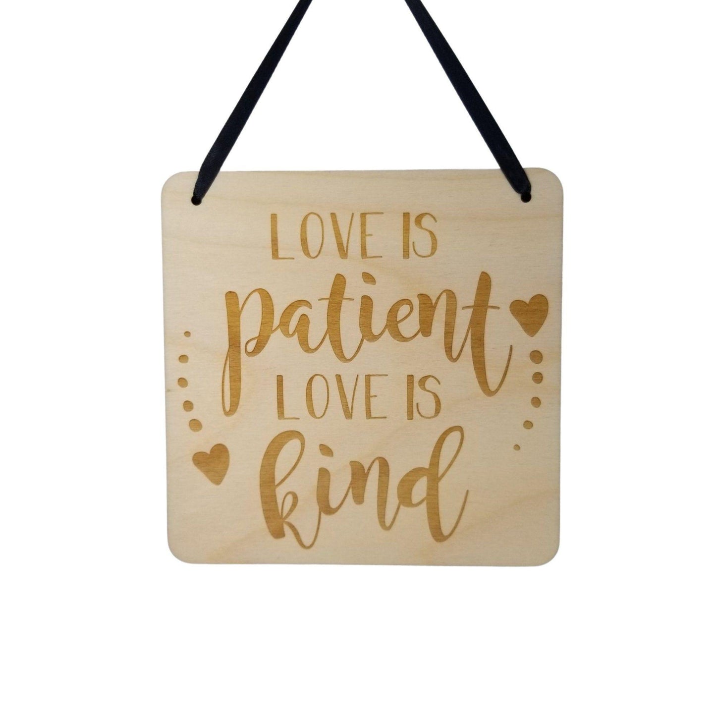 Love Sign - Valentines Day Gift - Love Is Patient Love Is Kind Rustic Hanging Wall Sign - Love Plaque Gift Sign Wedding Decor 5.5" Scripture