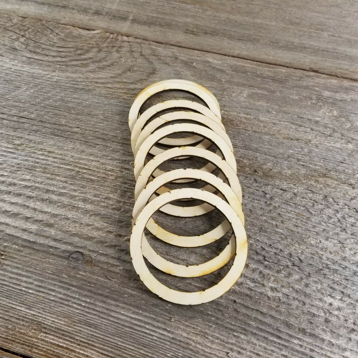 Wood Cutout Circle Hoops 2.5 Inch Unfinished Rings - Lot of 12 Wood Blanks Craft