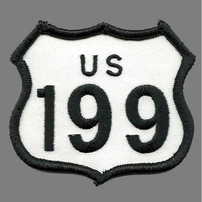 US 199 Highway Sign Patch Iron On Souvenir Road California Oregon Hwy Travel Badge