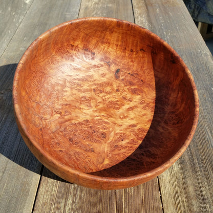 Redwood Bowl Burl Hand Turned 9.375 Inch Wood Salad Bowl #A14