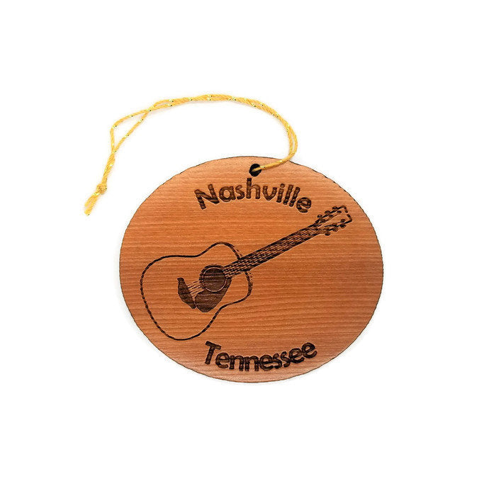 Wholesale Nashville Tennessee Guitar Christmas Wood Ornament