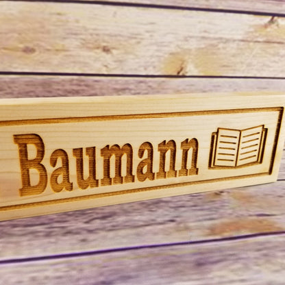 Wood Desk Sign Name Plate Personalized Desk Name Plaque