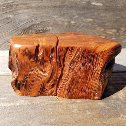 Wood Salt and Pepper Shakers Redwood Rustic Handmade #206 California Cabin Lodge Man Cave Camping Gift for Men