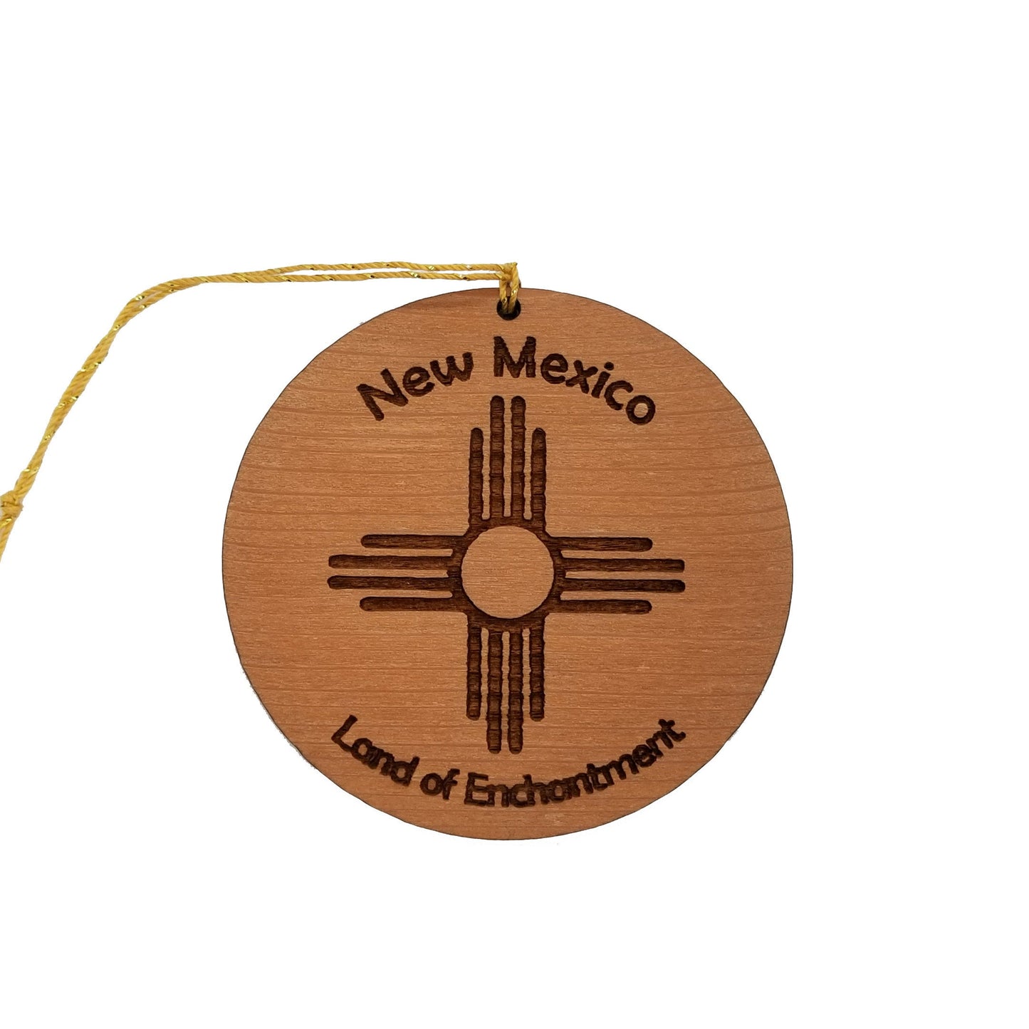 Wholesale New Mexico Wood Christmas Ornament Land of Enchantment Flag Symbol Souvenir