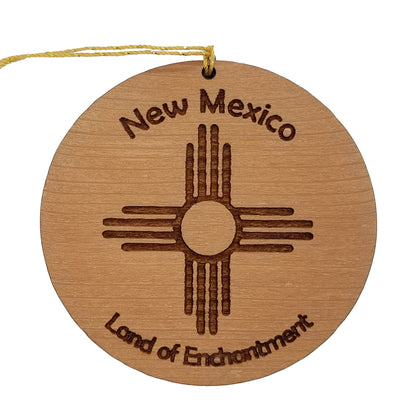 Wholesale New Mexico Wood Christmas Ornament Land of Enchantment Flag Symbol Souvenir