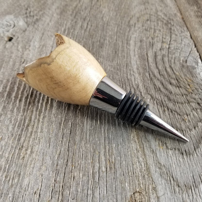 Wine Stopper Maple Live Edge - Rustic - Wine Gift - #305 Handmade Wine Lover Gift