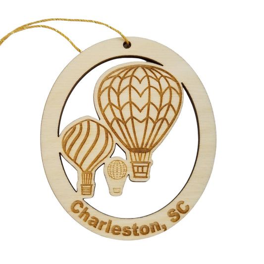 Wholesale Charleston South Carolina Ornament Handmade Wood Hot Air Balloons Souvenir