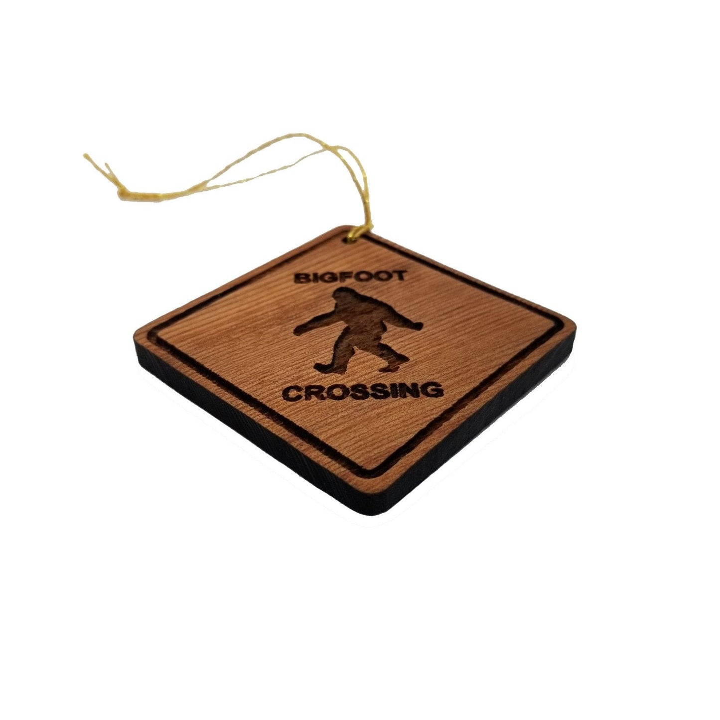 Rhino Crossing Ornament - Rhinoceros Ornament - Wood Ornament Handmade in USA