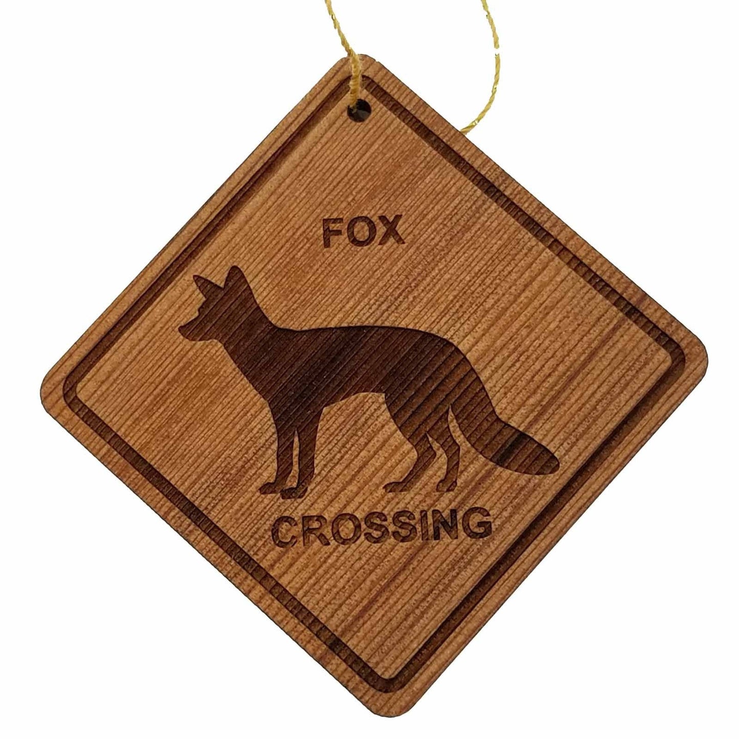 Wholesale Fox Crossing Ornament - Fox Ornament - Wood Souvenir