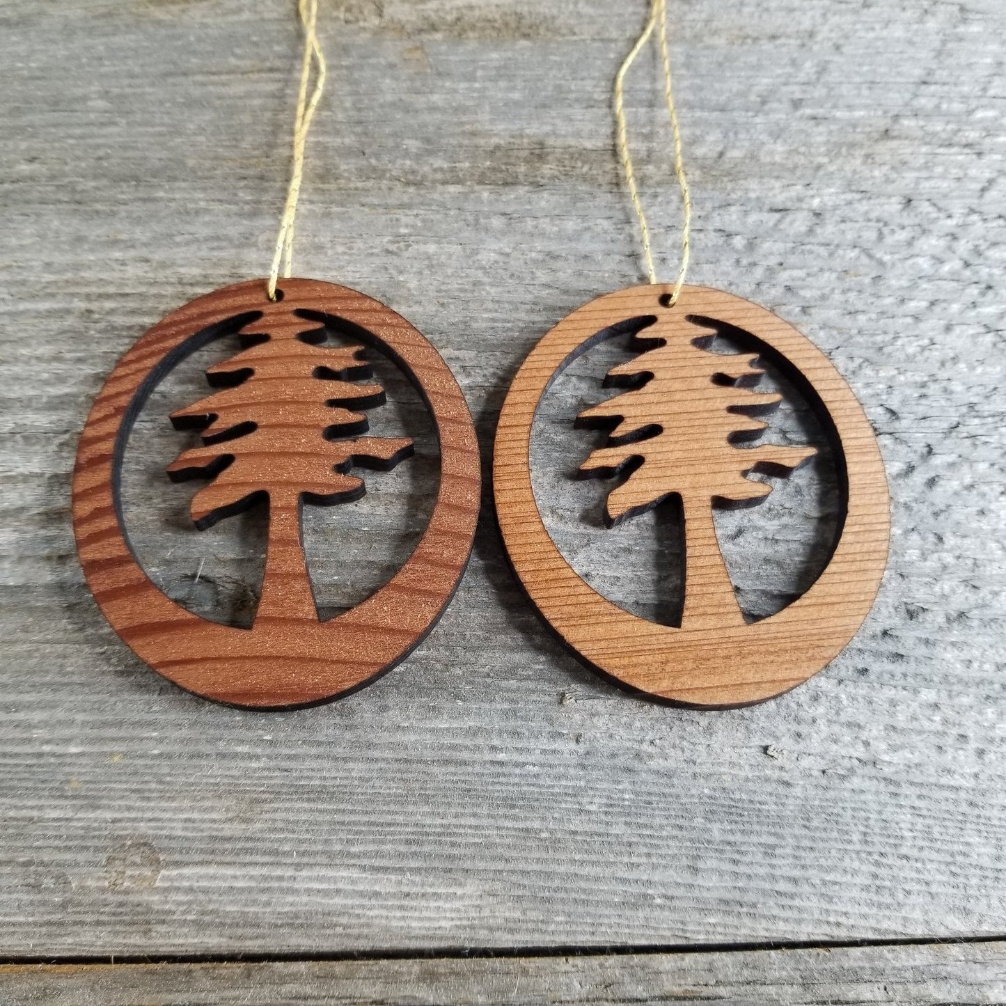 Sequoia National Park Redwood Ornament Redwood Tree - Oval California Redwood - Laser Cut Handmade Wood Ornament - Made in USA