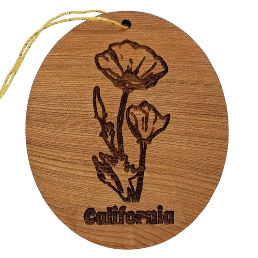 Wholesale California Poppy Ornament - Poppies - CA State Flower Wood Souvenir