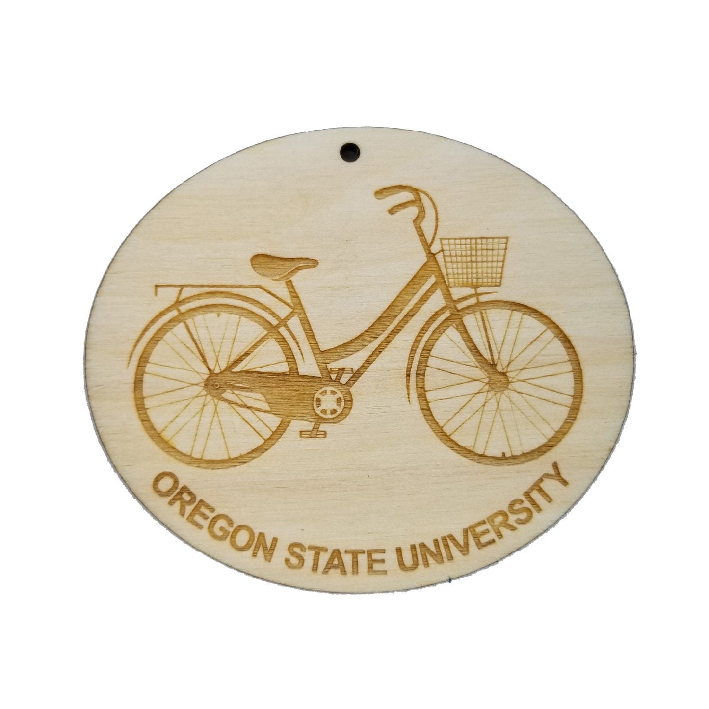 Oregon State University Ornament - OSU Womens Bike or Bicycle - Handmade Wood Ornament Made in USA Christmas Decor