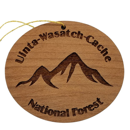 Uinta Wasatch Cache National Forest Mountains Ornament Handmade Wood Souvenir