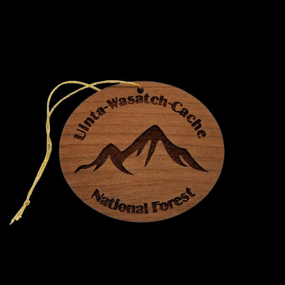 Uinta Wasatch Cache National Forest Mountains Ornament Handmade Wood Souvenir