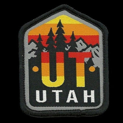 Utah Patch – UT Travel Patch – Souvenir Patch – Embellishment Applique –  2.25" Iron On Trees Mountains