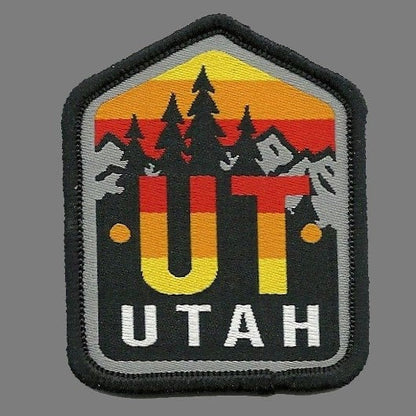 Utah Patch – UT Travel Patch – Souvenir Patch – Embellishment Applique –  2.25" Iron On Trees Mountains