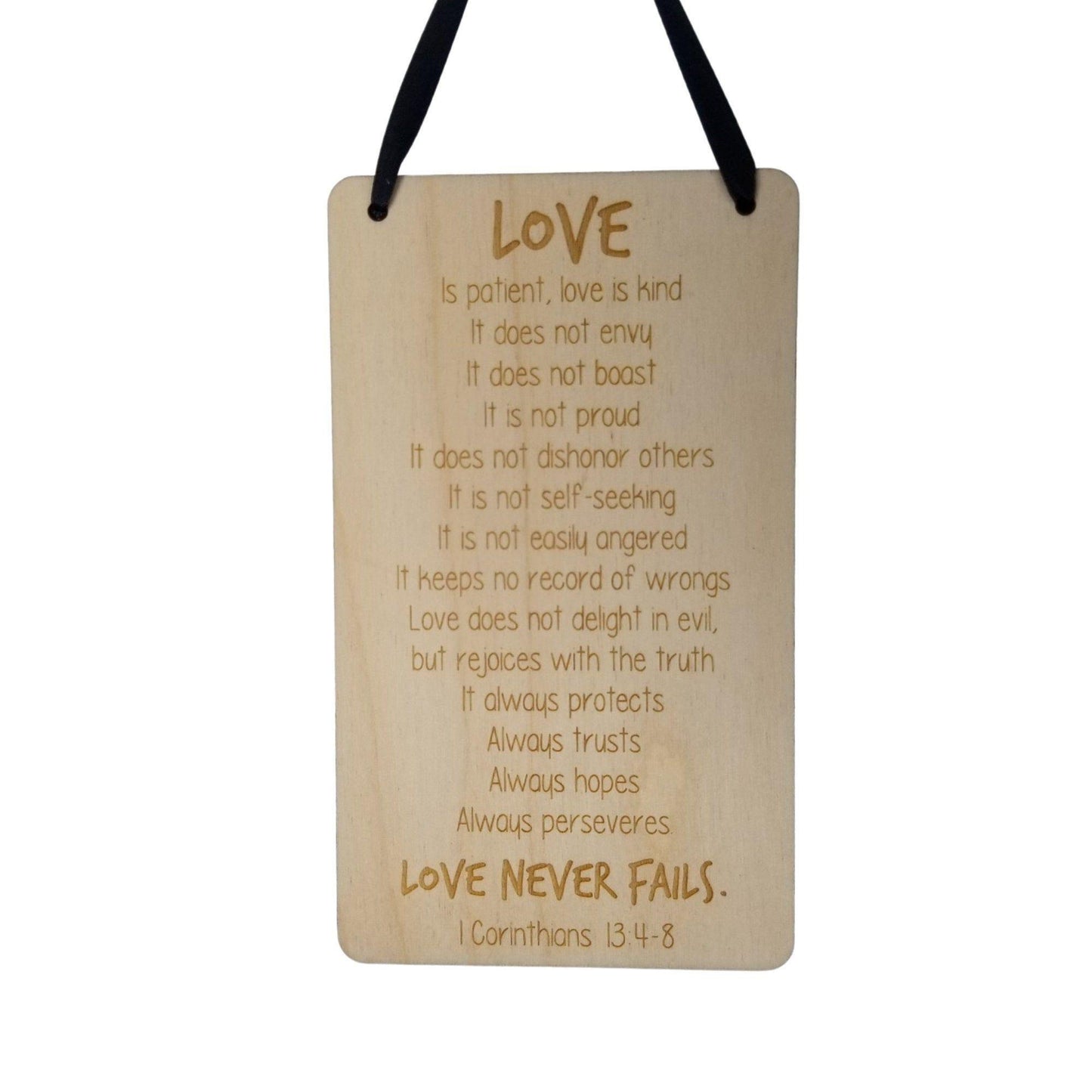 Love Sign - Valentines Day Gift - Love Is Patient Love Is Kind Rustic Hanging Wall Sign - Love Plaque Gift Anniversary Decor 6"