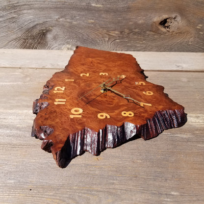 Redwood Clock Handmade Wall Hanging Rustic Wedding Gift Burl Live Edge #357 Mini Wall Clock - California Redwood - Anniversary Gift